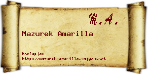Mazurek Amarilla névjegykártya